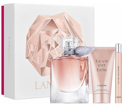 Lancome La Vie Est Belle Woda Perfumowana 50ml EDP Woda Perfumowana 10ml EDP Balsam do Ciała 50ml Zestaw dla Kobiet 1 Sztuka