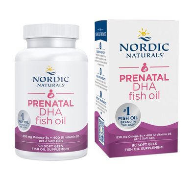 Nordic Naturals Prenatal DHA 830mg Omega-3 i 400 IU D3 Dla Kobiet w Ciąży 90 Kapsułek
