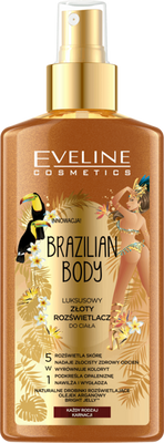 Eveline Brazilian Body Luksusowy Złoty Rozświetlacz do Ciała do Każdego Rodzaju Karnacji 150ml