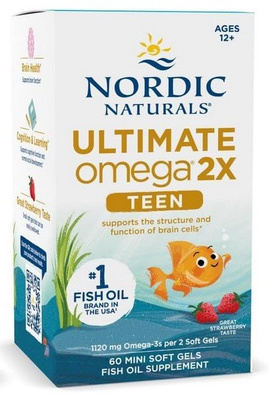 Ultimate Omega 2X Fish Oil TEEN, Strawberry (EAN 768990891212) - 60 mini softgels