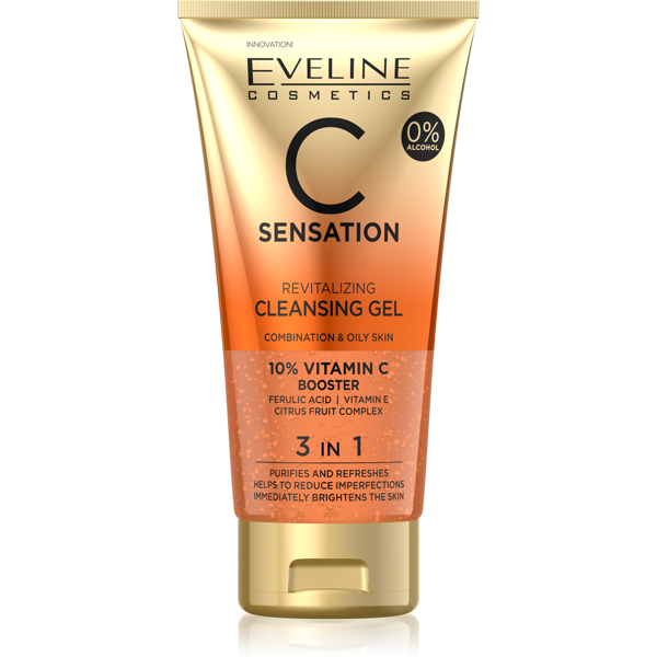 Eveline C Sensation Rewitalizujący Żel Myjący 3w1 do Cery Tłustej i Mieszanej 150ml