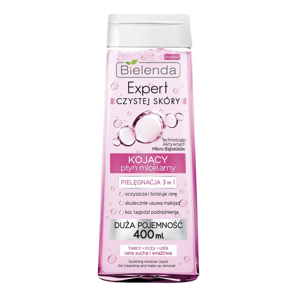Bielenda Clean Skin Expert Nawilżający Płyn Micelarny do Mycia i Demakijażu 3w1 400ml
