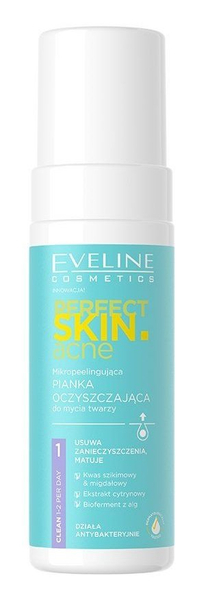 Eveline Perfect Skin Acne Mikropeelingująca Pianka Oczyszczająca do Mycia dla Skóry Problematycznej 150ml