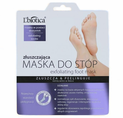 L'biotica Maska Zluszczajaca Maska Do Stóp W Formie Nasączonych Skarpetek 1 Para