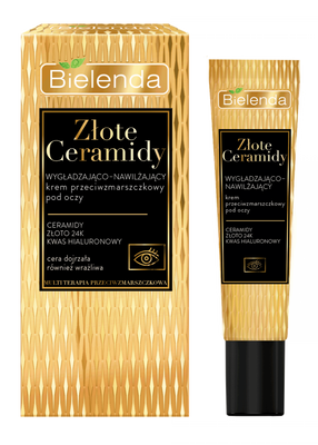 Bielenda Złote Ceramidy Wygładzająco-Nawilżający Krem Przeciwzmarszczkowy pod Oczy 15ml