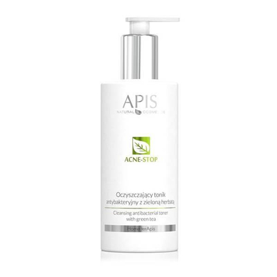 Apis Home TerApis Acne Stop Oczyszczający Tonik Antybakteryjny z Zieloną Herbatą dla Cery Tłustej i Mieszanej 300ml