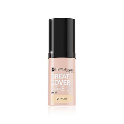 Bell HypoAllergenic Great Cover Make-Up SPF20 Hypoalergiczny Intensywnie Kryjący Podkład w Musie 01 Ivory 20g