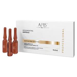 Apis Professional DepiQ Pro System Depigmentic Ampułka z 1% Alfa-Arbutyną i 2% Kompleksem Rozświetlającym 10x3ml