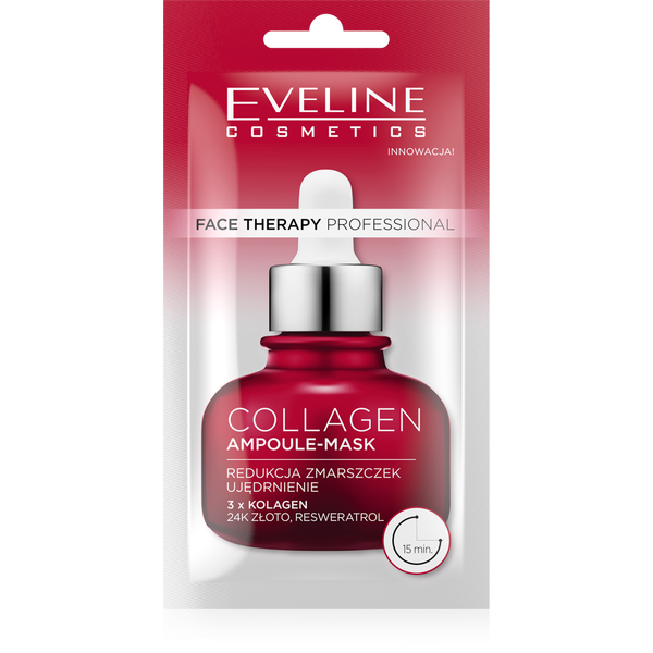 Eveline Face Therapy Professional Ampoule-Mask Collagen Ujędrniająca Maska w Kremie dla Skóry Dojrzałej i Zmęczonej 8ml