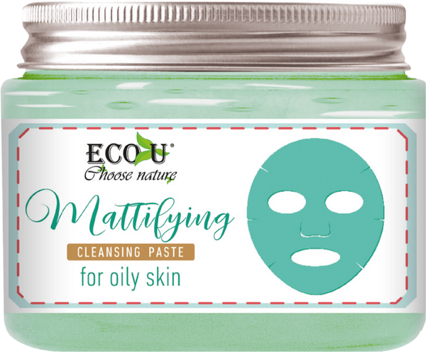 EcoU Matująco-Oczyszczająca Pasta do Tłustej Cery Zielona Glinka 150ml
