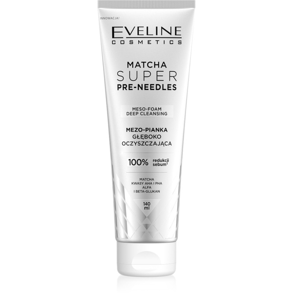 Eveline MATCHA SUPER PRE-NEEDLES Mezo-pianka głęboko oczyszczająca 140 ml