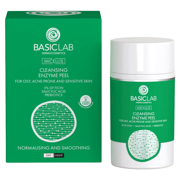 BasicLab Micellis Enzymatyczny Peeling Oczyszczający do Skóry Tłustej 35g