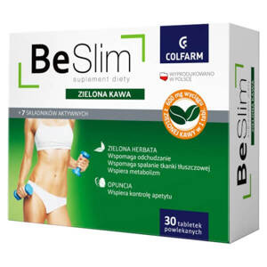 Colfarm Be Slim Zielona Kawa Wspomaga Odchudzanie 30tabl. Best Before 28.02.06
