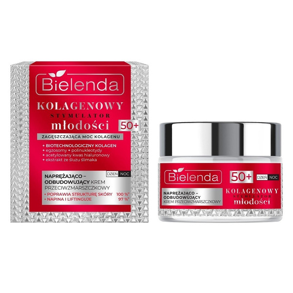 Bielenda Collagen Youth Stimulator Naprężająco-Odbudowujący Krem Przeciwzmarszczkowy 50+ 50ml