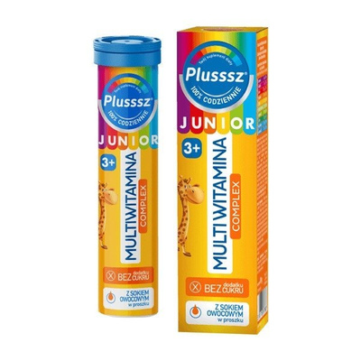 Plusssz Junior Multiwitamina Complex Tabletki Musujące dla Dzieci 20 Sztuk