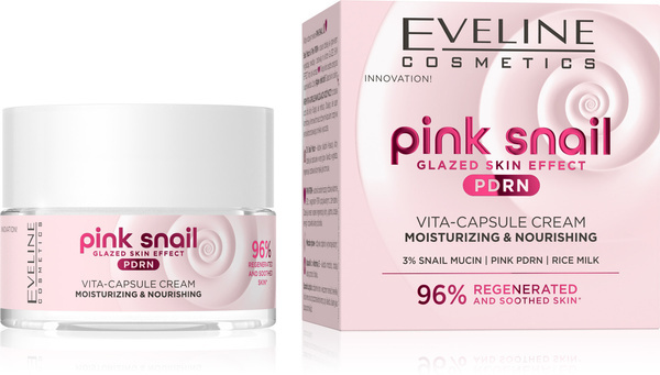 Eveline Pink Snail Krem Nawilżająco-Odżywczy z Śluzem Ślimaka 50ml