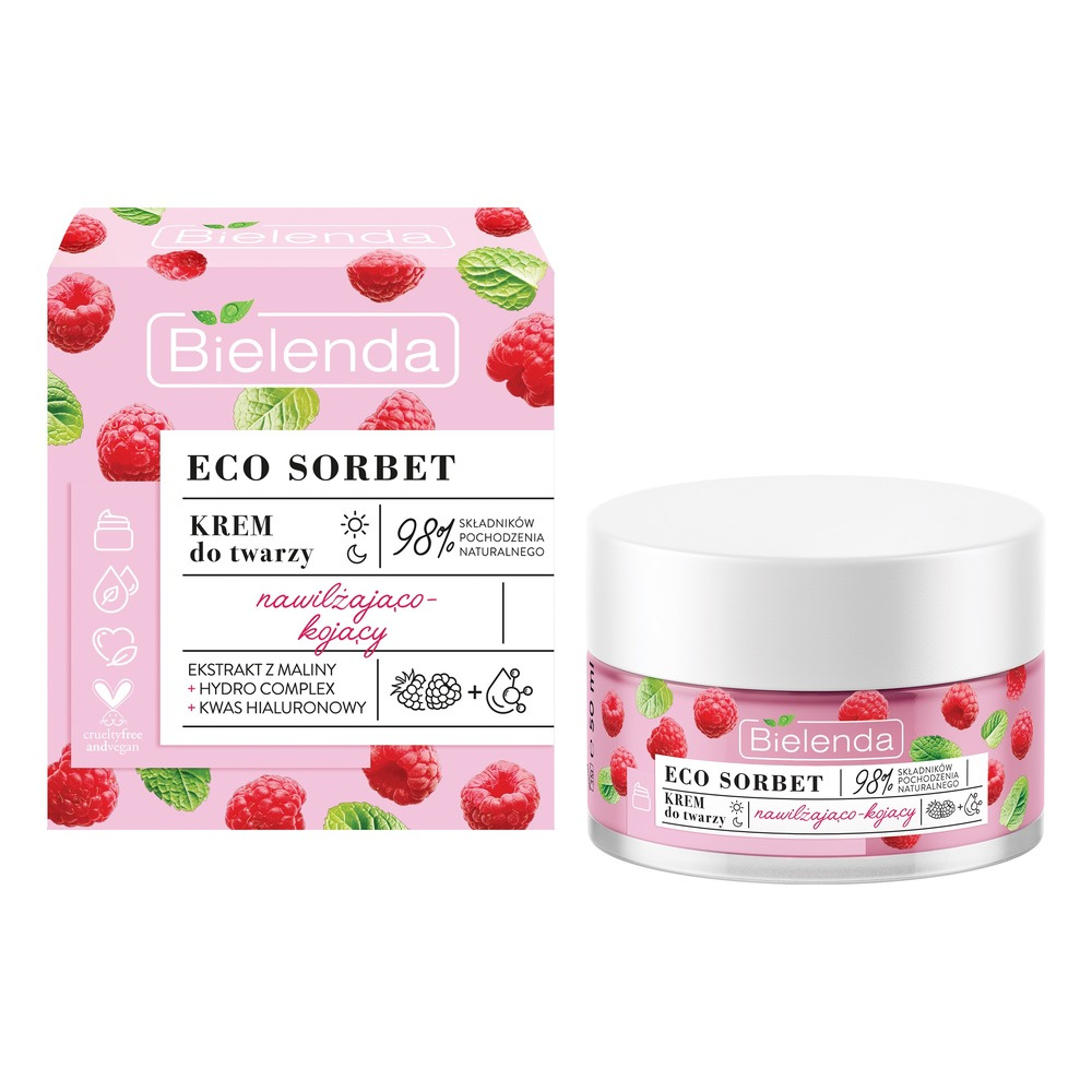 Bielenda Eco Sorbet Malina Nawilżający i Kojący Skórę Krem do Twarzy 50ml
