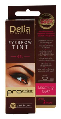 DELIA Henna do Brwi i Rzęs w Żelu Ciemny Brąz 3.0 15ml