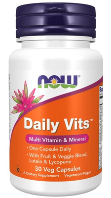 NOW Foods Daily Vits Multiwitamina na Co Dzień z Luteiną i Likopenem 30 Kapsułek