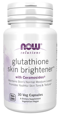 NOW Foods Glutathione Skin Brightener z Ceramosides Na Młodzieńczy Wygląd Skóry 30 Kapsułek