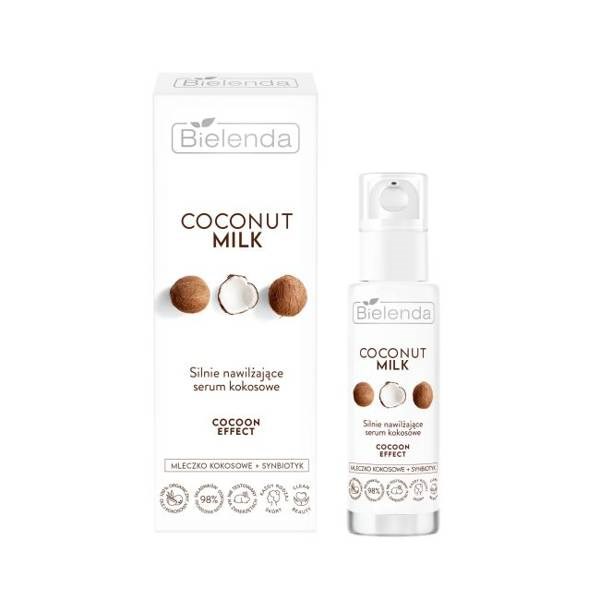 Bielenda Coconut Milk Silnie Nawilżające Serum Kokosowe Cocoon Effect dla Każdego Rodzaju Skóry 30ml