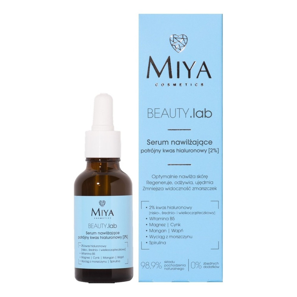 Miya BEAUTY.lab Nawilżające Serum z Potrójnym Kwasem Hialuronowym 2% dla każdego Rodzaju Skóry 30ml