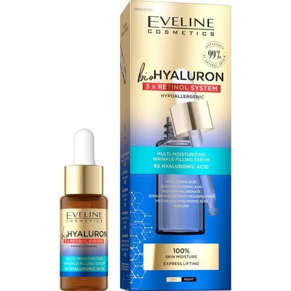 Eveline BioHyaluron 3x Retinol System Multinawilżające Serum Wypełniające Zmarszczki 18ml