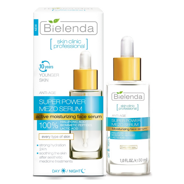 Bielenda Skin Clinic Super Power Nawilżające Serum na Dzień na i Noc do Każdego Typu Cery 30ml