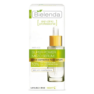 Bielenda Skin Clinic Super Power Korygujące Serum do Twarzy na Noc do Cery z Niedoskonałościami 30ml