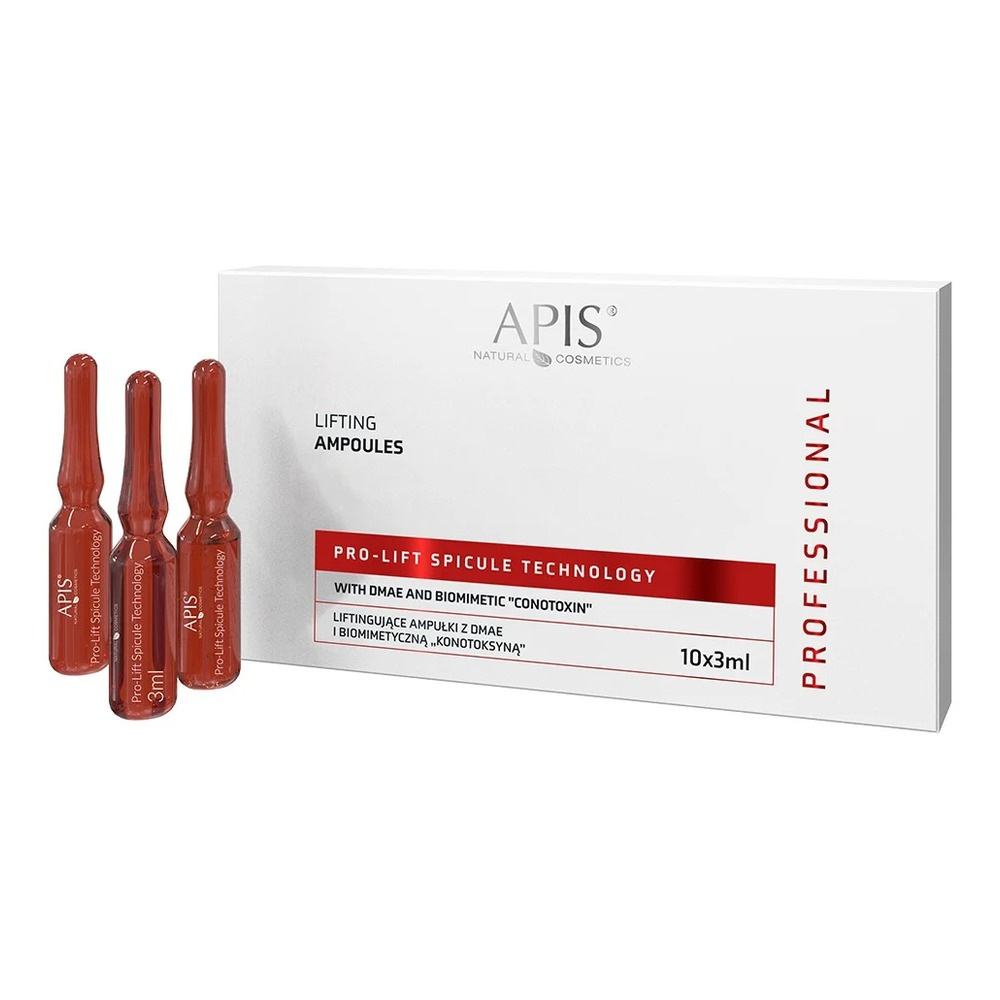 Apis Professional Pro-Lift Spicule Technology Liftingujące Ampułki z DMAE i Biomimetyczną Konotoksyną 10x3ml