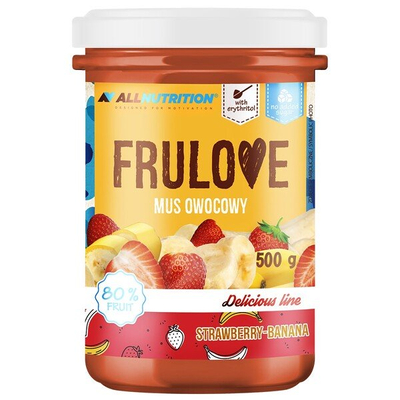 Allnutrition Frulove Mus Truskawka Banan Mus Owocowy Słodzony Erytrytolem 500g