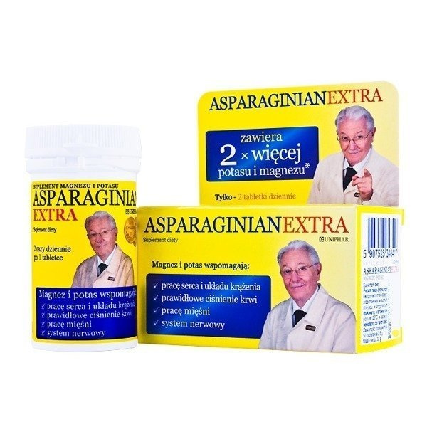 Asparaginian Extra Magnez i Potas na Prawidłowe Ciśnienie 50 Tabletek