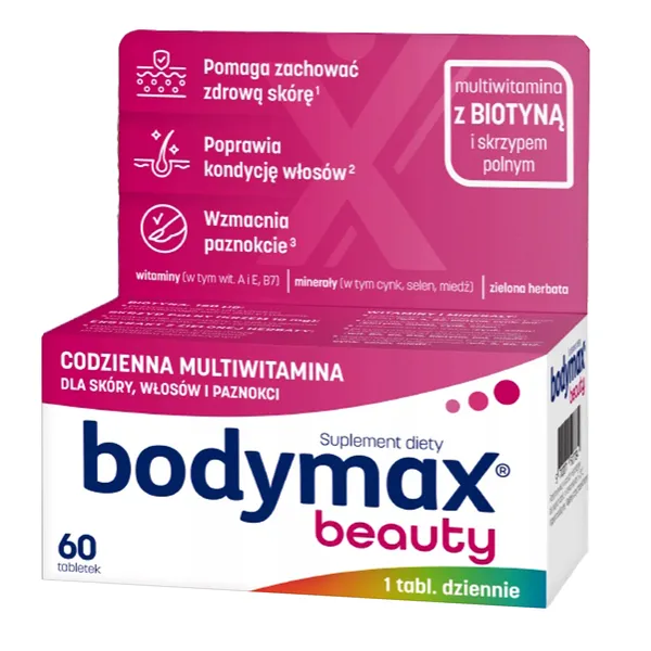 Bodymax Beauty Kompleks Witamin Minerałów dla Zdrowej Skóry Włosów i Paznokci 60 Tabletek