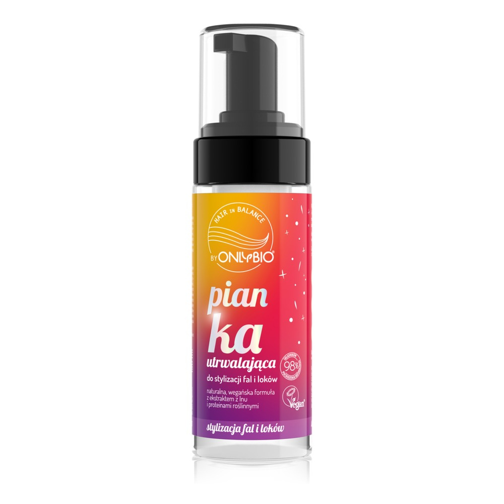 OnlyBio Hair in Balance Vegan Utrwalająca Pianka do Stylizacji Fal i Loków z Ekstraktem z Lnu 150ml