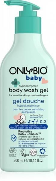 OnlyBio Baby Hipoalergiczny Żel do Mycia Ciała dla Niemowląt od 1 Dnia Życia dla Skóry Atopowej i ze Skłonnością do Alergii 300ml Best Before 14.09.26