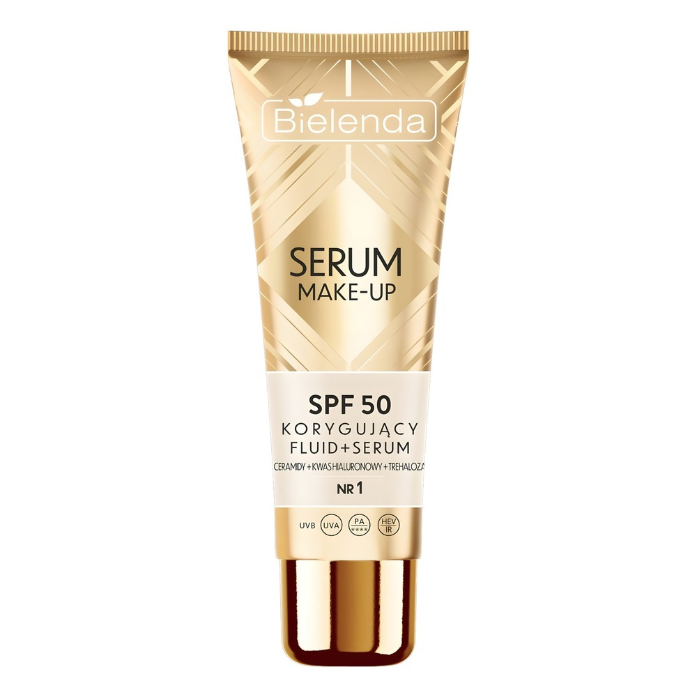 Bielenda Serum Make-Up Korygujący Fluid i Serum SPF50 Nr 1 Light Beige 30g Best Before 31.07.26