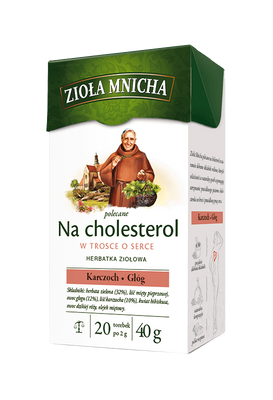 Zioła Mnicha Herbata na Cholesterol w Trosce o Serce z Karczochem i Głogiem 20x2g