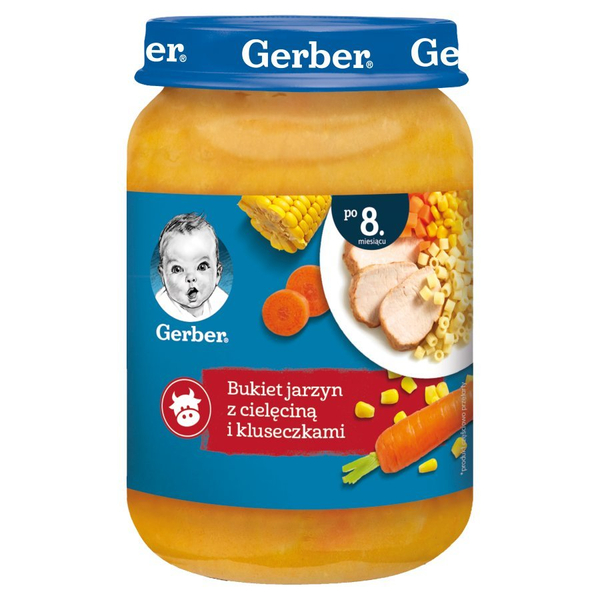 Gerber Danie Bukiet Jarzyn z Cielęciną i Kluseczkami dla Niemowląt po 8 Miesiącu 190g