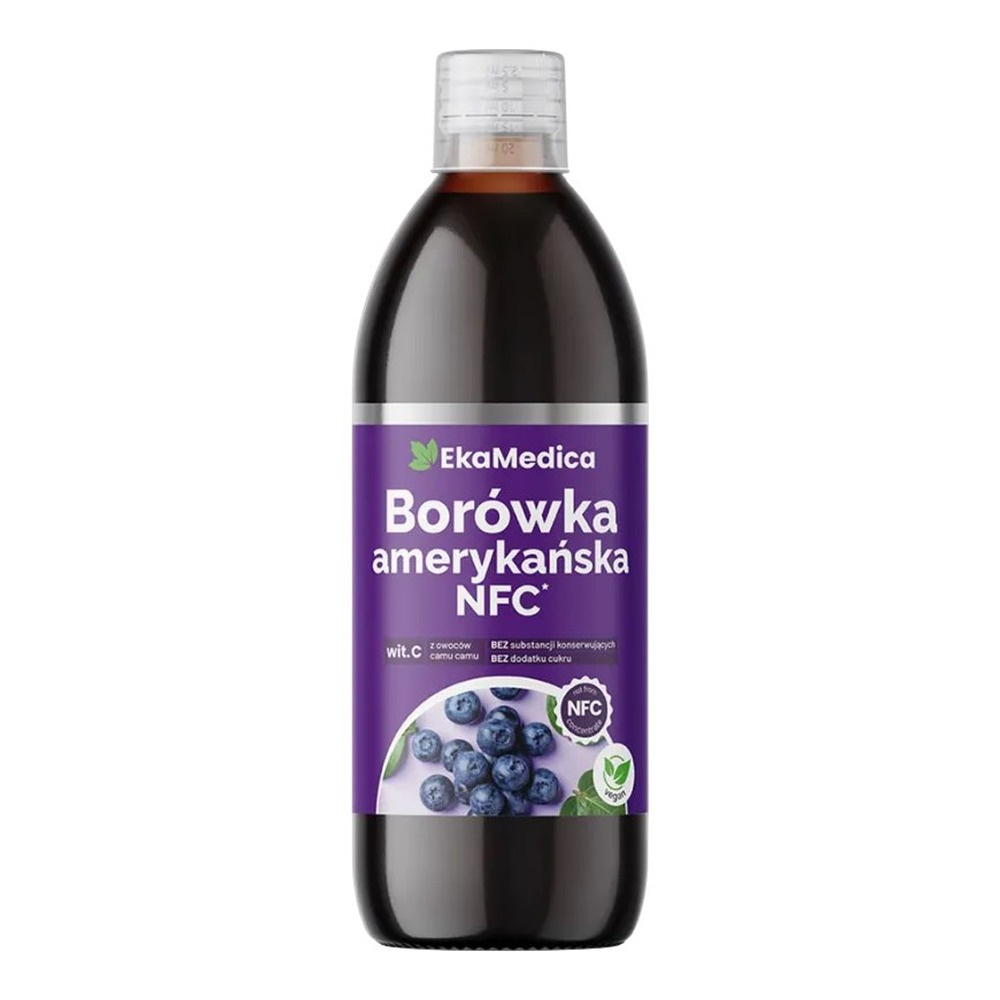 EkaMedica 100% Sok Borówka Amerykańska bez Dodatku Cukru 500ml