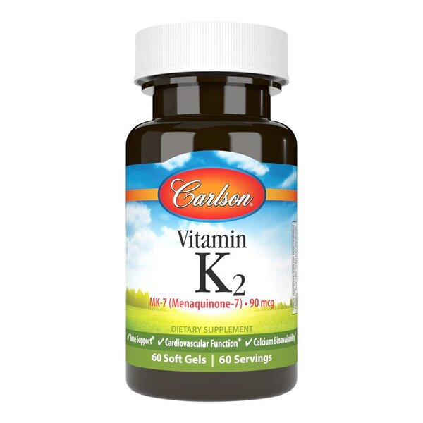 Carlson Labs Witamina K2 MK-7 90mcg Na Zdrowie Kości i Układu Krążenia 60 Kapsułek
