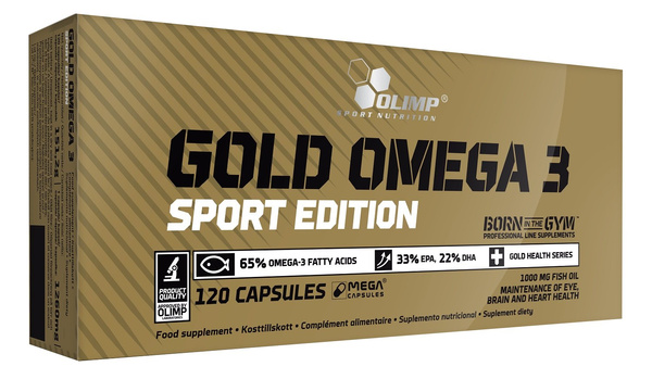 Olimp Gold Omega 3 Sport Edition Olej Rybi na Serce i Mózg 120 Kapsułek