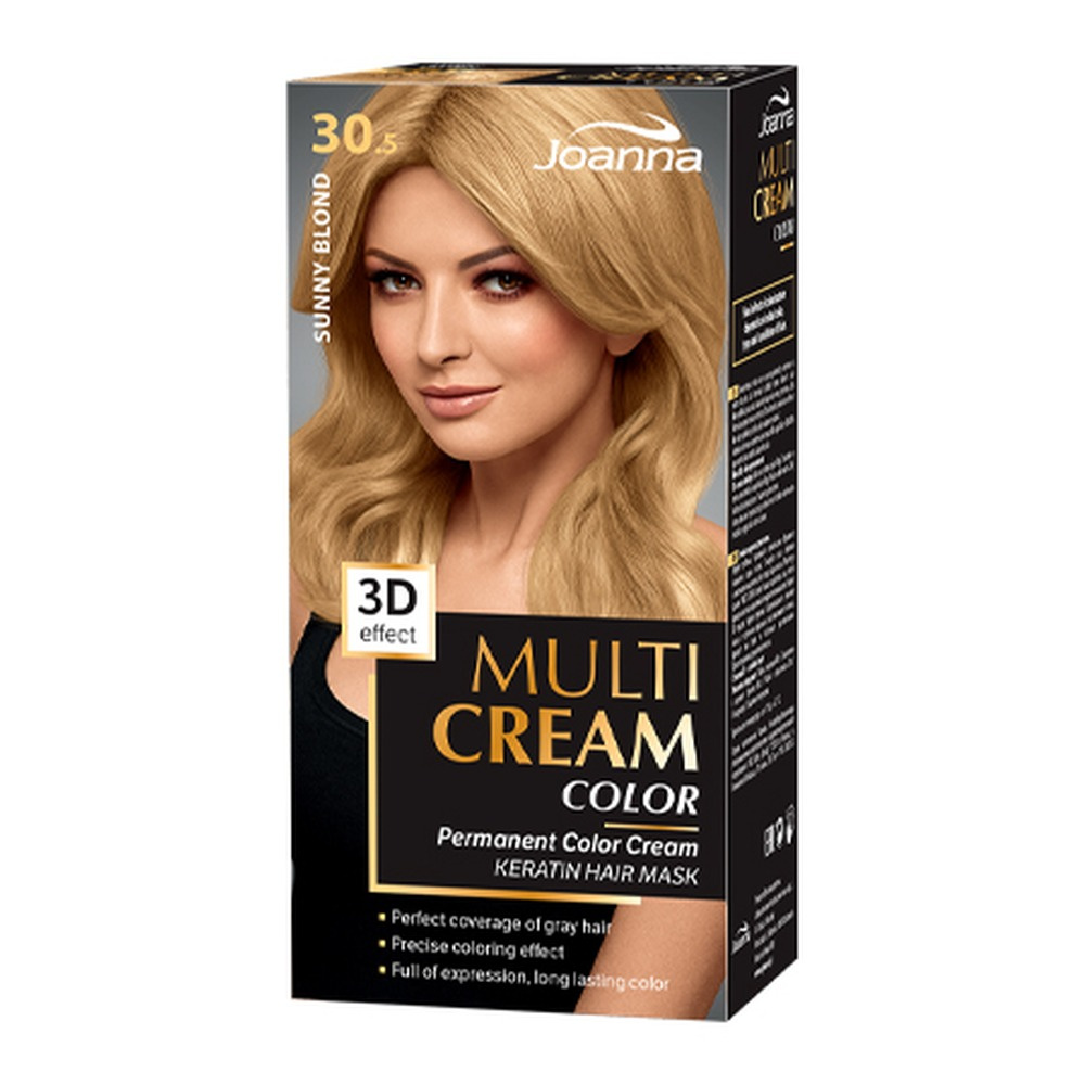 Joanna Multi Cream Trwały Intensywny Kolor Włosów Farba Pielęgnująca  30.5 Słoneczny Blond 60x40x20g