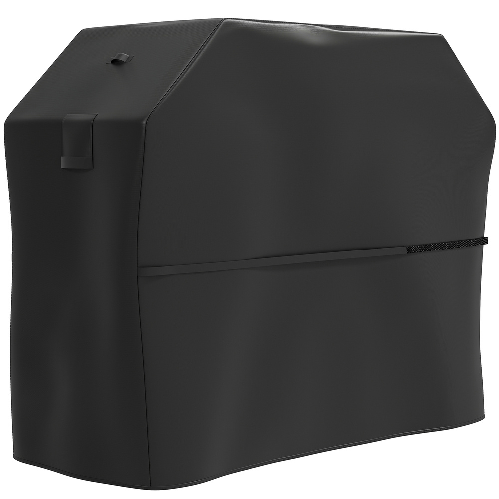 Outsunny BBQ Cover for Rectangular Gas Grill, 600D UPF30+ Oxford Fabric Barbecue Cover for Waterproof Protection Rip-Proof, with Windproof Hook and Loop Fasteners, Vents, 147 x 61 x 122 cm, Black
