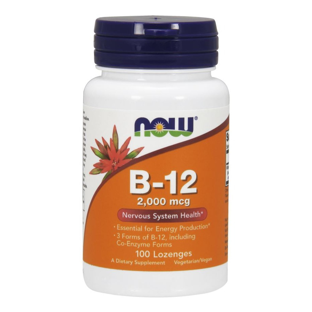 Now Foods Vitamin B-12 2000mcg Wspomaga Układ Nerwowy i Odpornościowy 100 Tabletek