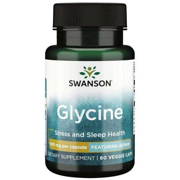 Swanson Glicyna 500mg na Mięśnie i Układ Nerwowy 60 Kapsułek
