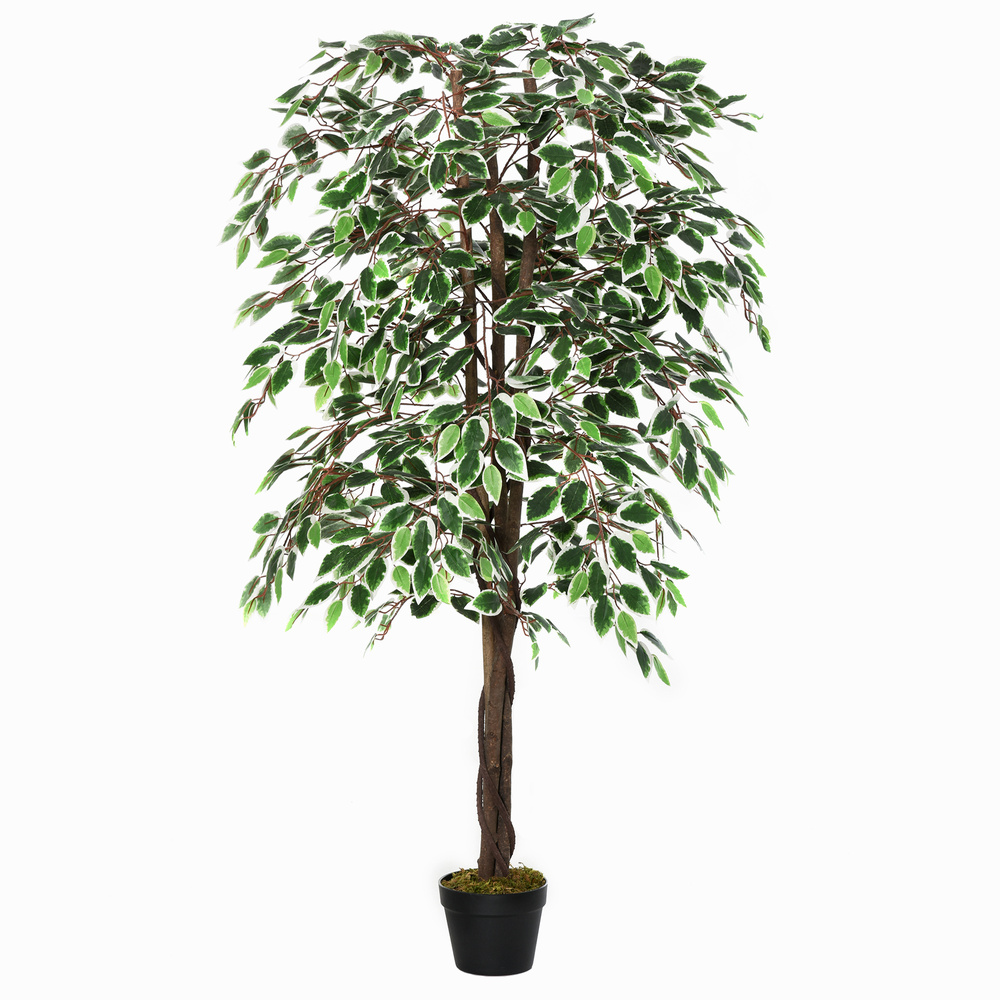 Outsunny Artificial Plant in Pot, Fake Plant for Home Indoor Decor, 160cm, Green