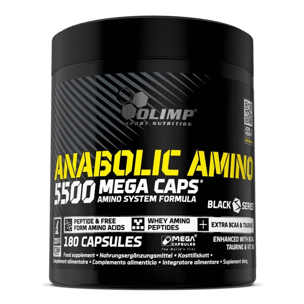 Olimp Anabolic Amino 5500 Mega Caps Aminokwasy na Mięśnie 180 Kapsułek