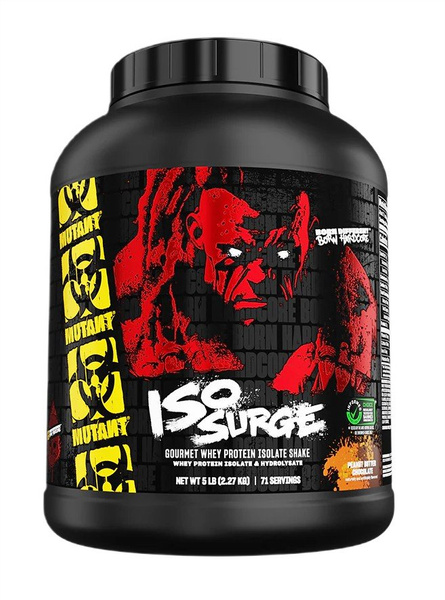 Mutant Iso Surge Izolat i Hydrolizat Białka Serwatkowego dla Sportowców Masło Orzechowe z Czekoladą 2270g
