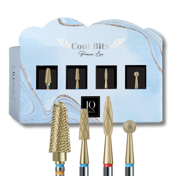 IQ Nails Cool Bits MINI Zestaw Profesjonalnych Frezów 4szt