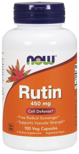 Now Foods Rutin 450mg Rutyna Wzmacnia Zdrowie Serca i Naczyń Krwionośnych 100 Kapsułek